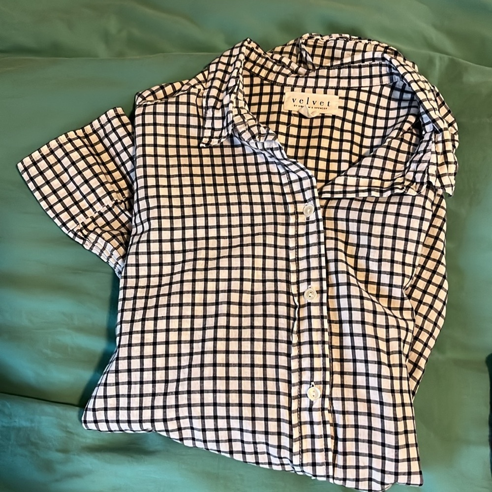 Small Velvet brand oversized check pattern button down